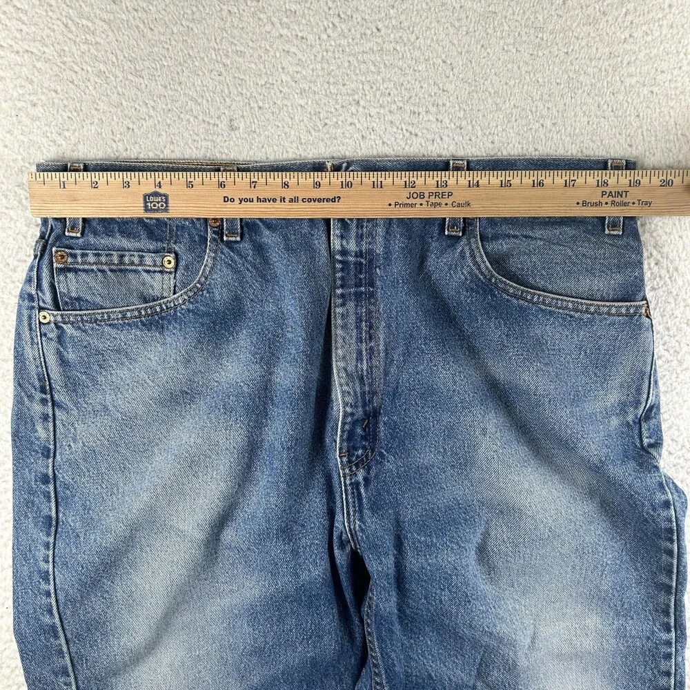 Vintage Levis 505 Jeans Mens 38x25 Medium Wash Denim Regular Fit Straight Hemmed